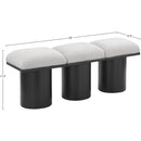 Meridian Pavilion Cream Boucle Fabric Bench IMAGE 8