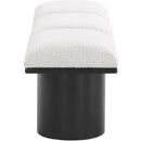 Meridian Pavilion Cream Boucle Fabric Bench IMAGE 4