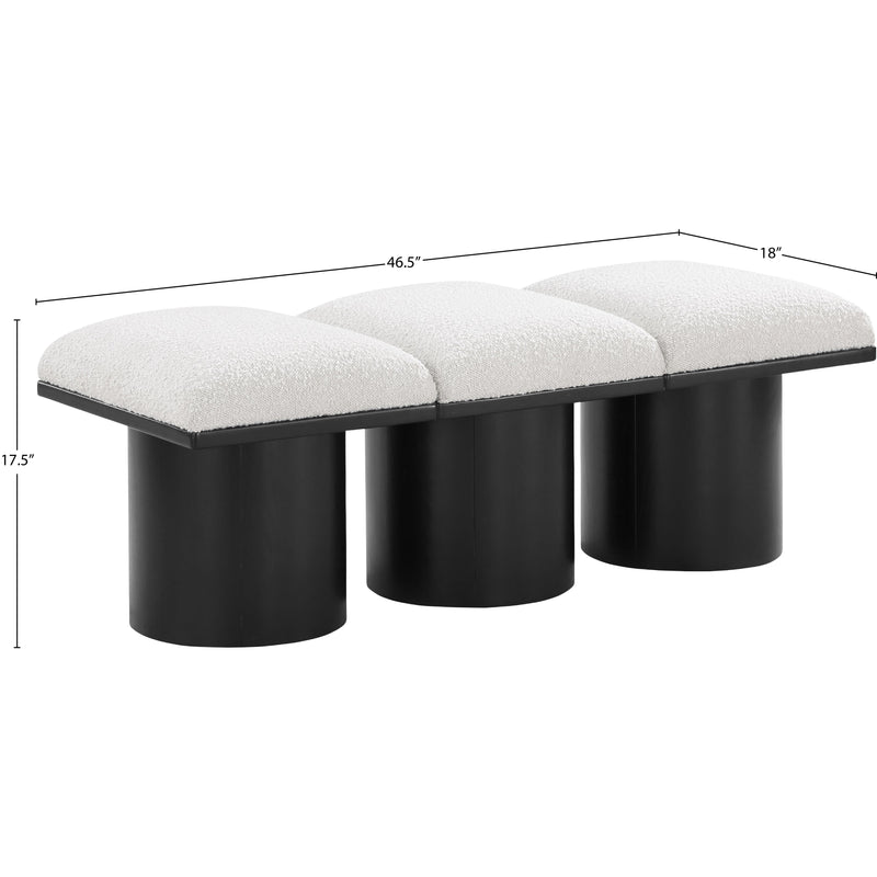 Meridian Pavilion Cream Boucle Fabric Bench IMAGE 7