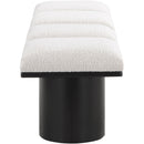 Meridian Pavilion Cream Boucle Fabric Bench IMAGE 4