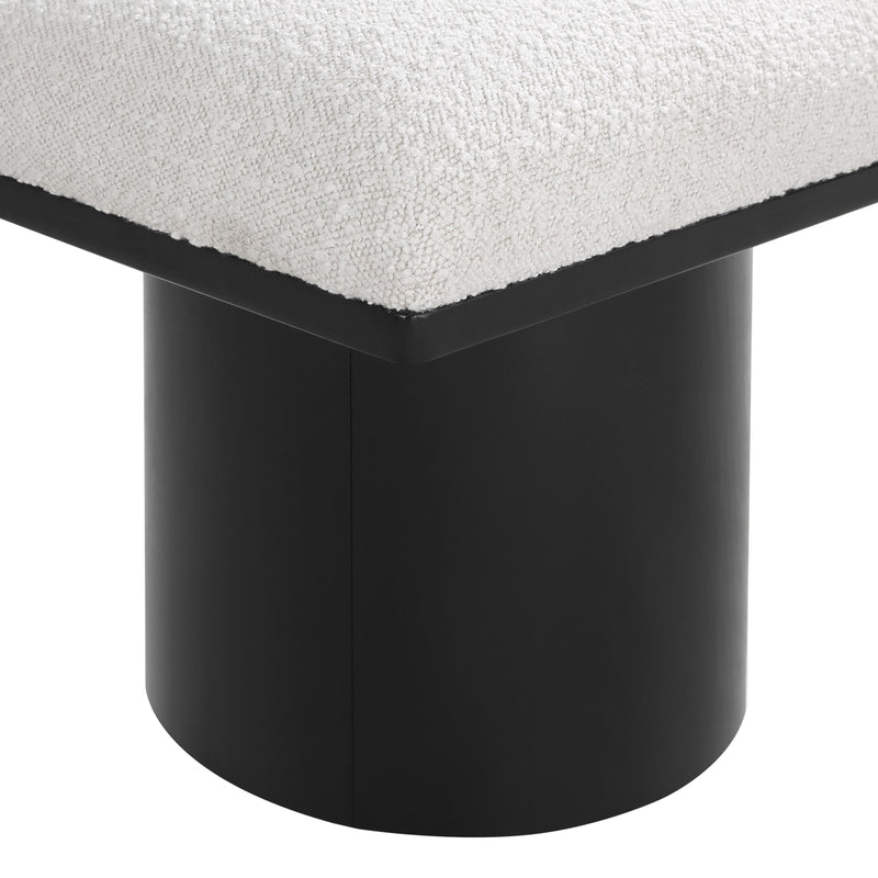 Meridian Pavilion Cream Boucle Fabric Bench IMAGE 6