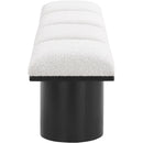 Meridian Pavilion Cream Boucle Fabric Bench IMAGE 4