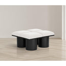 Meridian Pavilion Cream Boucle Fabric Bench IMAGE 2