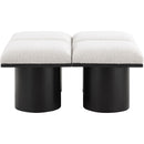 Meridian Pavilion Cream Boucle Fabric Bench IMAGE 4