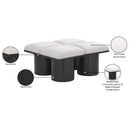 Meridian Pavilion Cream Boucle Fabric Bench IMAGE 6