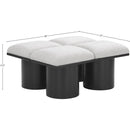 Meridian Pavilion Cream Boucle Fabric Bench IMAGE 7