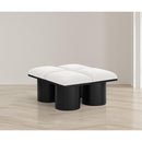 Meridian Pavilion Cream Boucle Fabric Bench IMAGE 2