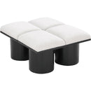 Meridian Pavilion Cream Boucle Fabric Bench IMAGE 5