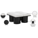 Meridian Pavilion Cream Boucle Fabric Bench IMAGE 7