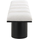 Meridian Pavilion Cream Boucle Fabric Bench IMAGE 4