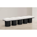 Meridian Pavilion Cream Boucle Fabric Bench IMAGE 2