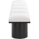 Meridian Pavilion Cream Boucle Fabric Bench IMAGE 4