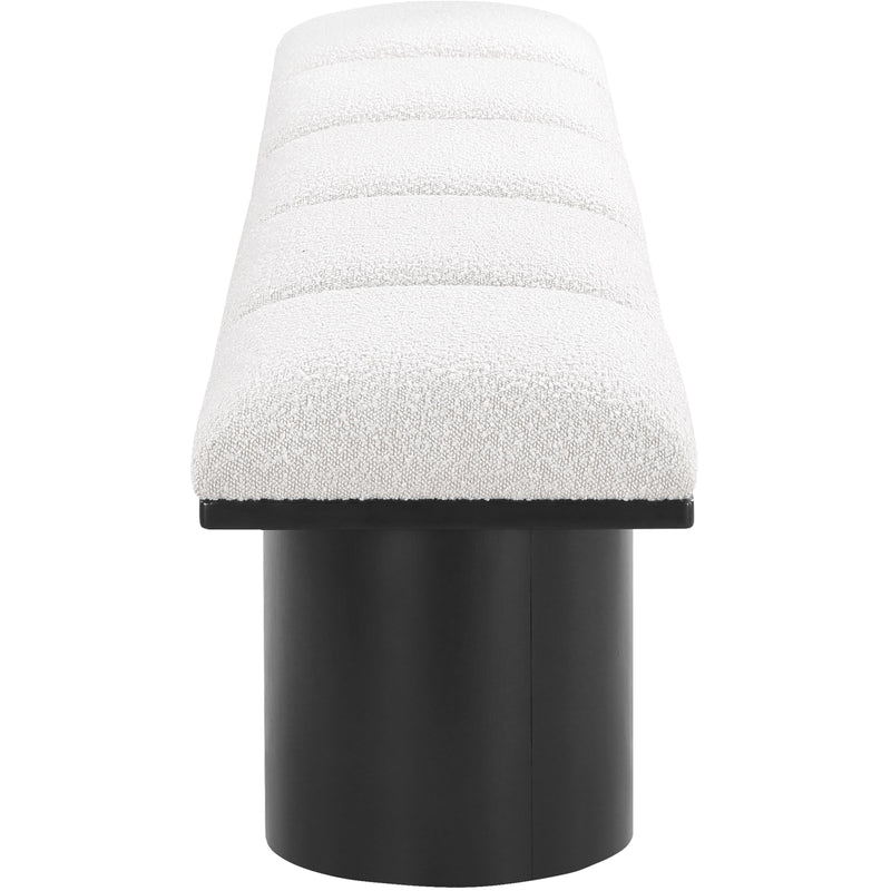 Meridian Pavilion Cream Boucle Fabric Bench IMAGE 4