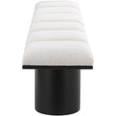 Meridian Pavilion Cream Boucle Fabric Bench IMAGE 4