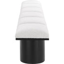 Meridian Pavilion Cream Boucle Fabric Bench IMAGE 4