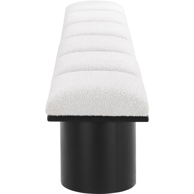 Meridian Pavilion Cream Boucle Fabric Bench IMAGE 4