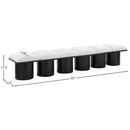 Meridian Pavilion Cream Boucle Fabric Bench IMAGE 7