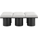 Meridian Pavilion Cream Boucle Fabric Bench IMAGE 3