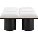 Meridian Pavilion Cream Boucle Fabric Bench IMAGE 4