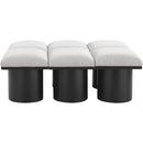 Meridian Pavilion Cream Boucle Fabric Bench IMAGE 3