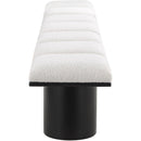 Meridian Pavilion Cream Boucle Fabric Bench IMAGE 4