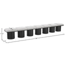 Meridian Pavilion Cream Boucle Fabric Bench IMAGE 8