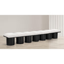 Meridian Pavilion Cream Boucle Fabric Bench IMAGE 2