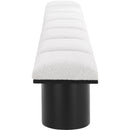 Meridian Pavilion Cream Boucle Fabric Bench IMAGE 4