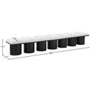 Meridian Pavilion Cream Boucle Fabric Bench IMAGE 7