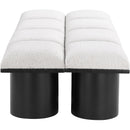 Meridian Pavilion Cream Boucle Fabric Bench IMAGE 4