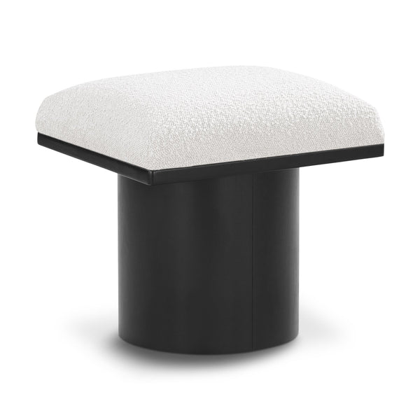Meridian Pavilion Cream Boucle Fabric Bench/Stool IMAGE 1