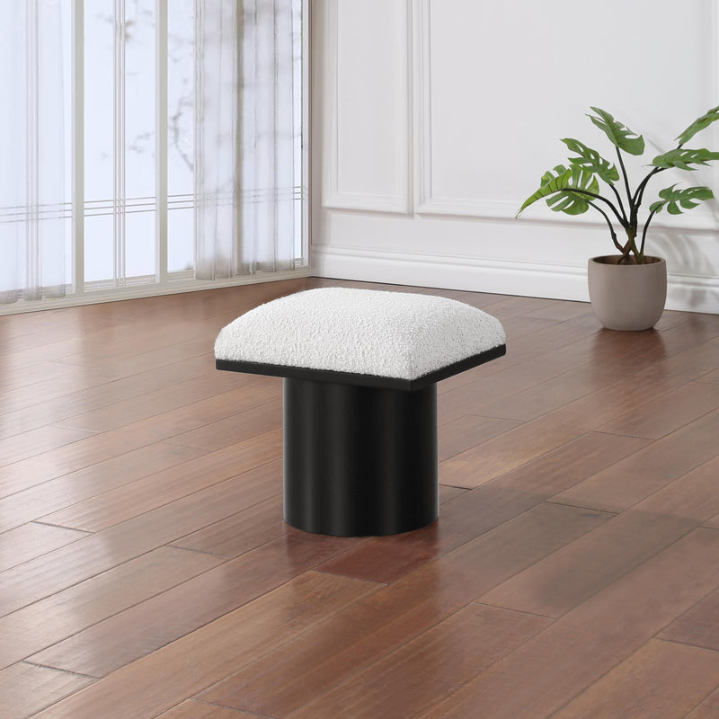Meridian Pavilion Cream Boucle Fabric Bench/Stool IMAGE 2