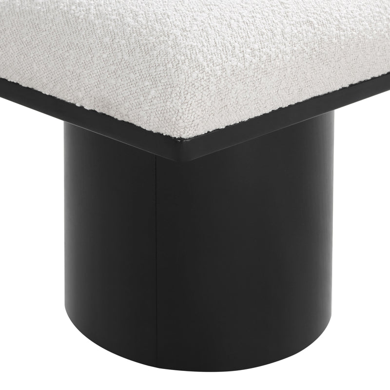 Meridian Pavilion Cream Boucle Fabric Bench/Stool IMAGE 6