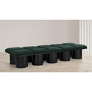 Meridian Pavilion Green Boucle Fabric Bench IMAGE 2