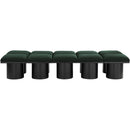 Meridian Pavilion Green Boucle Fabric Bench IMAGE 3
