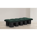 Meridian Pavilion Green Boucle Fabric Bench IMAGE 2