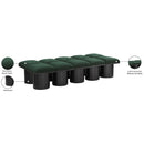 Meridian Pavilion Green Boucle Fabric Bench IMAGE 7