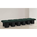 Meridian Pavilion Green Boucle Fabric Bench IMAGE 2