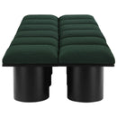 Meridian Pavilion Green Boucle Fabric Bench IMAGE 4