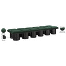 Meridian Pavilion Green Boucle Fabric Bench IMAGE 6