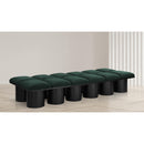Meridian Pavilion Green Boucle Fabric Bench IMAGE 2