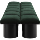 Meridian Pavilion Green Boucle Fabric Bench IMAGE 4