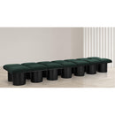 Meridian Pavilion Green Boucle Fabric Bench IMAGE 2