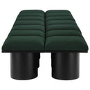 Meridian Pavilion Green Boucle Fabric Bench IMAGE 4