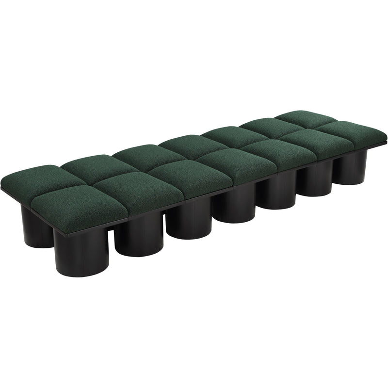 Meridian Pavilion Green Boucle Fabric Bench IMAGE 5