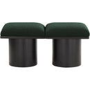 Meridian Pavilion Green Boucle Fabric Bench IMAGE 3