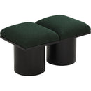 Meridian Pavilion Green Boucle Fabric Bench IMAGE 4