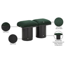 Meridian Pavilion Green Boucle Fabric Bench IMAGE 7