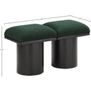 Meridian Pavilion Green Boucle Fabric Bench IMAGE 8