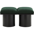 Meridian Pavilion Green Boucle Fabric Bench IMAGE 3